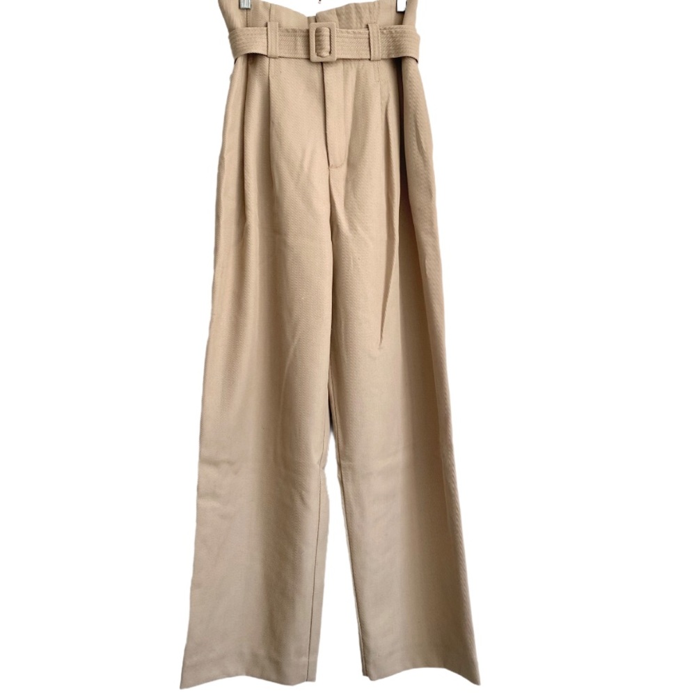 H&M TREND Wool Blend High Waisted Belted Trousers